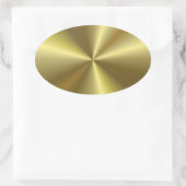 Trendy Gouden Metallic Uitzicht Lege Sjabloon Eleg Ovale Sticker (Tas)