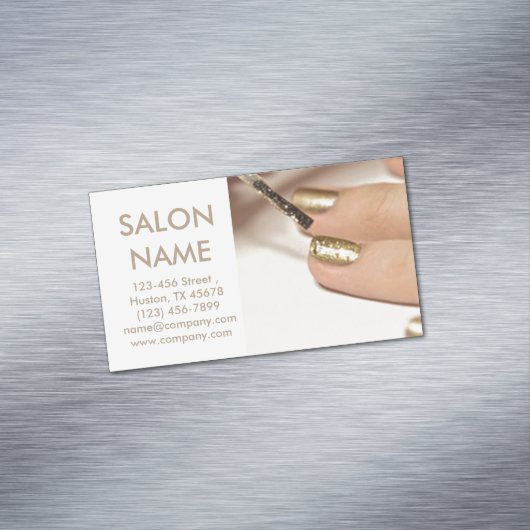 trendy gouden nagels mode beauty SPA nagelsalon Visitekaartje Magneet (Voorbeeld)