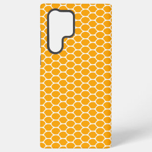 Trendy Gouden Oranje Ovaal Bijenkorf Patroon Samsung Galaxy Hoesje