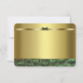 Trendy Gouden Pauw Trouwen Custom RSVP (Achterkant)