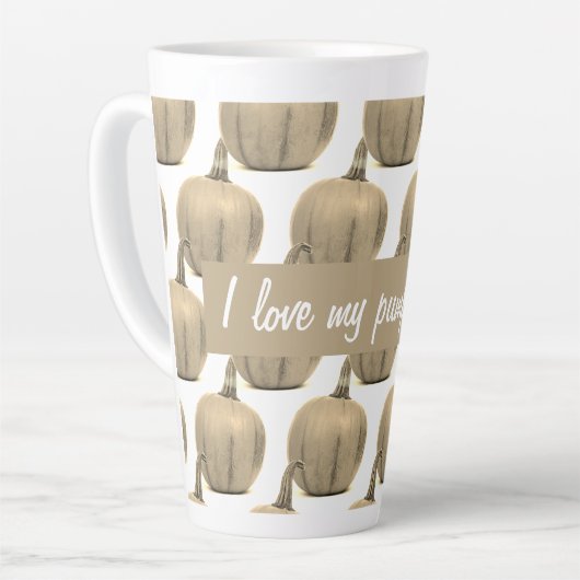 Trendy gouden pompoen Ik hou van mijn Latte Mok (Linkerhoek)