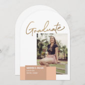 Trendy gouden script Afstudeerfoto Kaart (Voorkant / Achterkant)