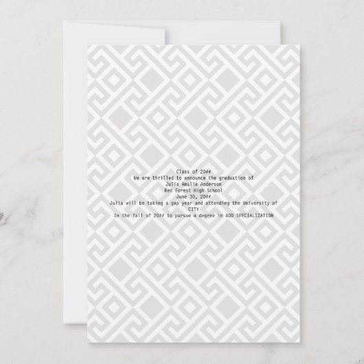 Trendy gouden script overlay drie foto Afstuderen Aankondiging (Achterkant)