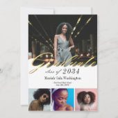 Trendy gouden script vier foto collage Afstuderen (Voorkant)