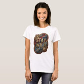 Trendy Gouden STAY WILD Statement T-shirt (Voorkant volledig)