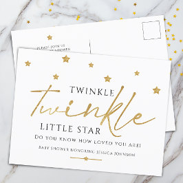 Trendy Gouden Sterren Twinkle Twinkle Baby Shower Uitnodiging Briefkaart