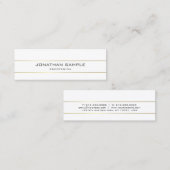Trendy gouden strepen minimalistisch design chique mini visitekaartje (Voorkant / Achterkant)