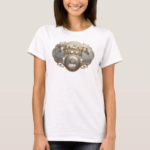 Trendy Gouden TEACH MODE OFF Stijl Statement T-shirt