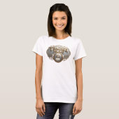 Trendy Gouden TEACH MODE OFF Stijl Statement T-shirt (Voorkant volledig)