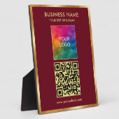 Trendy Gouden Tekst QR Code Upload Logo Sjabloon Fotoplaat (Zijkant)