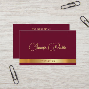 Trendy Gouden Tekst Typografie Premium Dikke Luxe Visitekaartje