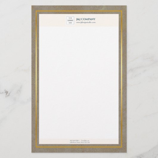 Trendy gouden textuur Logo Briefpapier (Voorkant)