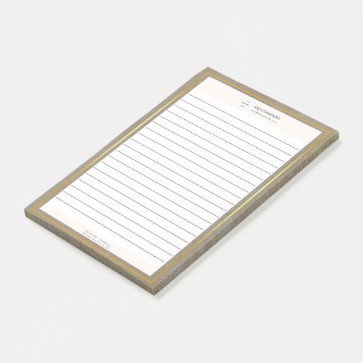 Trendy gouden textuur Logo gevoerd Post-it® Notes (Schuin)