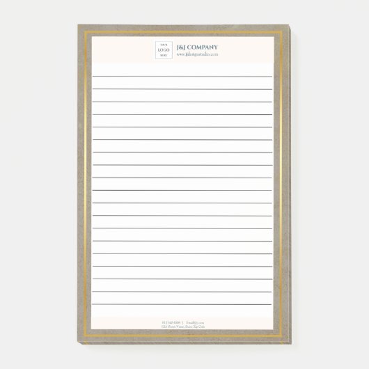 Trendy gouden textuur Logo gevoerd Post-it® Notes (Voorkant)