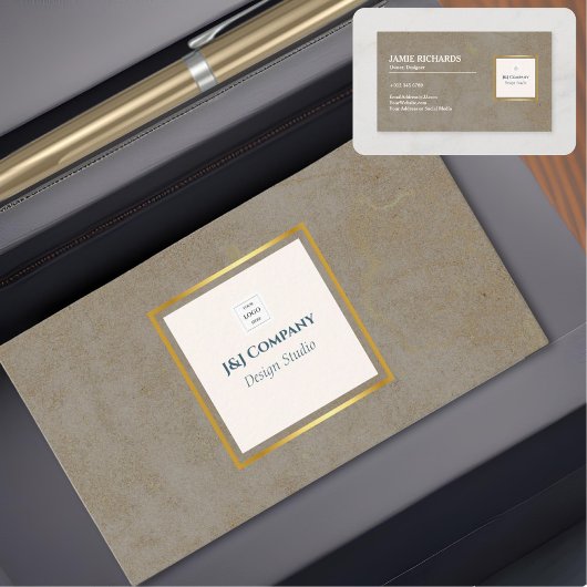 Trendy gouden textuur Logo Visitekaartje