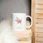 Trendy gouden Waterverf bloemletter N | Monogram Koffiemok<br><div class="desc">Trendy gouden Waterverf bloemletter N | Monogram</div>