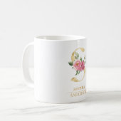 Trendy gouden Waterverf bloemletter S | Monogram Koffiemok (Voorkant links)