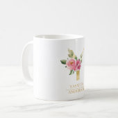 Trendy gouden Waterverf bloemletter Y | Monogram Koffiemok (Voorkant links)