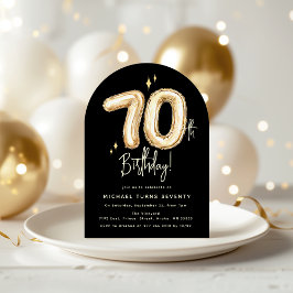 Trendy Gouden Zeventig Ballon 70ste Verjaardagsfee Kaart