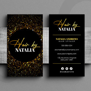 Trendy Gouden Zwarte Glitter Haar Salon Visitekaartje