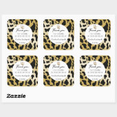 Trendy gouden zwarte Koe spots dank u Vierkante Sticker (Vel)