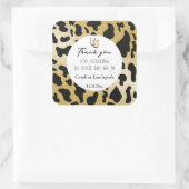 Trendy gouden zwarte Koe spots dank u Vierkante Sticker (Tas)