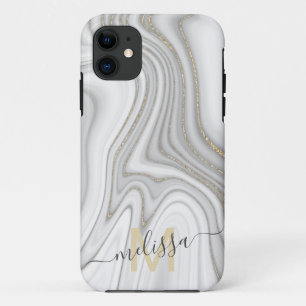 Trendy goudglitter sauw monogram Case-Mate iPhone case