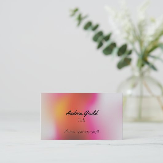 Trendy Gradient Ombre Vrouwelijk Visitekaartje (Staand voorkant)