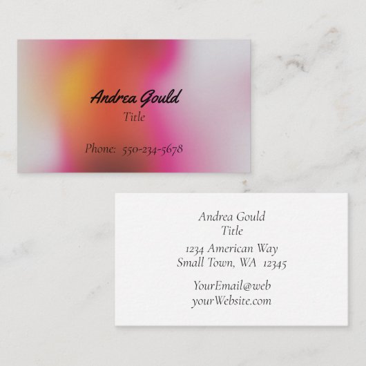 Trendy Gradient Ombre Vrouwelijk Visitekaartje (Voorkant / Achterkant)
