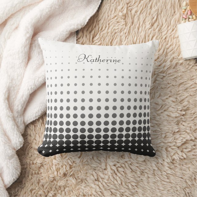 Trendy Gradient Polka Dots Aangepaste naam Kussen (Deken)