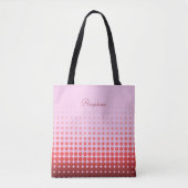 Trendy Gradient Polka Dots Aangepaste naam Tote Bag (Voorkant)