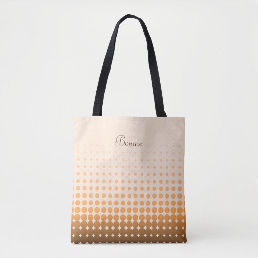 Trendy Gradient Polka Dots Aangepaste naam Tote Bag (Voorkant)