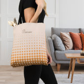 Trendy Gradient Polka Dots Aangepaste naam Tote Bag
