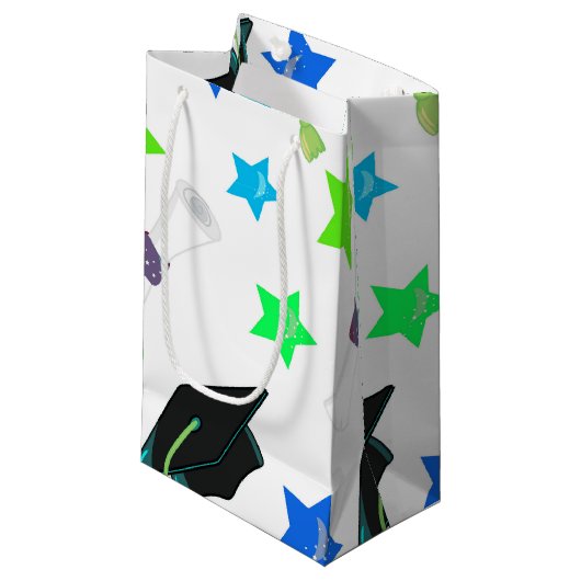 Trendy Graduation Cap en Sterren Klein Cadeauzakje (Voorkant Gekanteld)