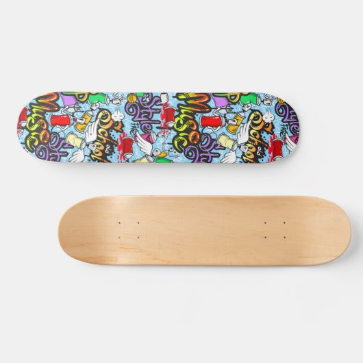 Trendy Graffiti Art Pattern Persoonlijk Skateboard (Horizontaal)