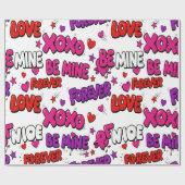 Trendy graffiti-strip-comic "Be Mine" typografie Cadeaupapier (Vlak)