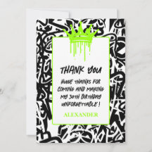 Trendy Graffiti Urban Crown Green Zwart