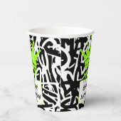 Trendy Graffiti Urban Crown Green Zwart Papieren Bekers (Rechts)