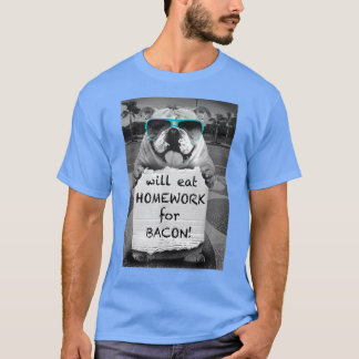 Trendy grafische bulldog zal huiswerk opeten voor  t-shirt