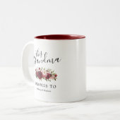 Trendy Grandma Burgundy Floral Coffee Mok (Voorkant links)
