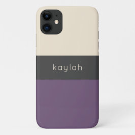 Trendy Grape Color Block Pattern met elke naam Case-Mate iPhone Case