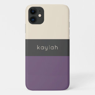 Trendy Grape Color Block Pattern met elke naam Case-Mate iPhone Case