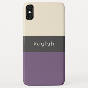 Trendy Grape Color Block Pattern met naam Case-Mate iPhone Case