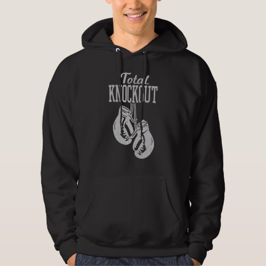 Trendy Graphic Boxing Glove Total Knockout Hoodie (Voorkant)
