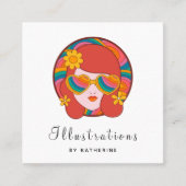 Trendy Graphic Designer Illustrator Sociale media Vierkante Visitekaartje (Voorkant)