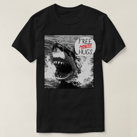 Trendy Graphic Great White Shark Free Mouth Hugs T-shirt (Design voorkant)
