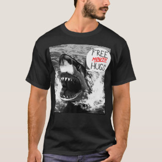 Trendy Graphic Great White Shark Free Mouth Hugs T-shirt