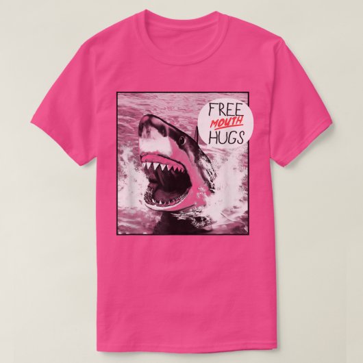 Trendy Graphic Great White Shark Free Mouth Hugs T-shirt (Design voorkant)
