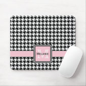 Trendy Graphic Houndstooth met Custom Monogram Muismat (Met muis)