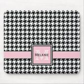 Trendy Graphic Houndstooth met Custom Monogram Muismat (Voorkant)